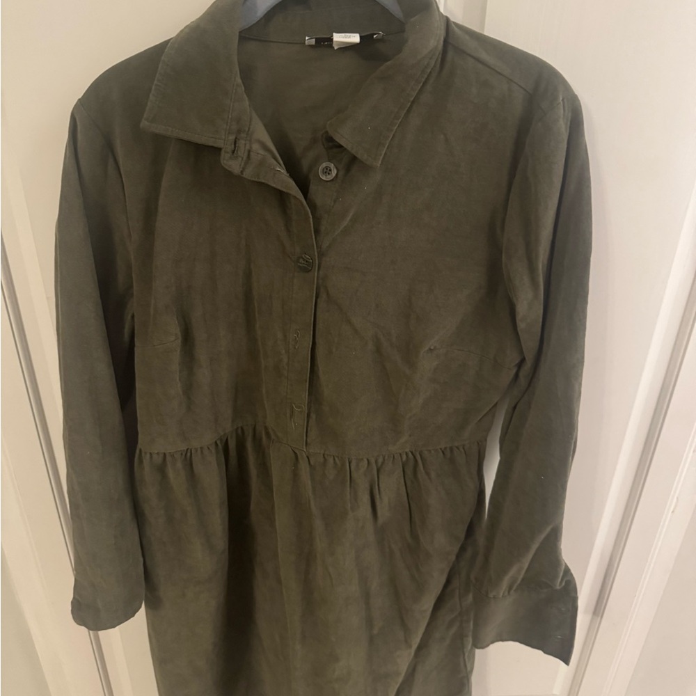 Nine West Green Button-Up Dress